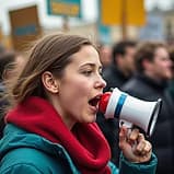 Person with megaphone