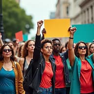 Protesters with signs